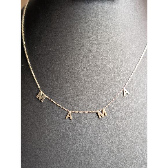 M A M A 925 Sterling Vermeil Yellow Tone Dainty 16"-18" Necklace - Picture 2 of 7